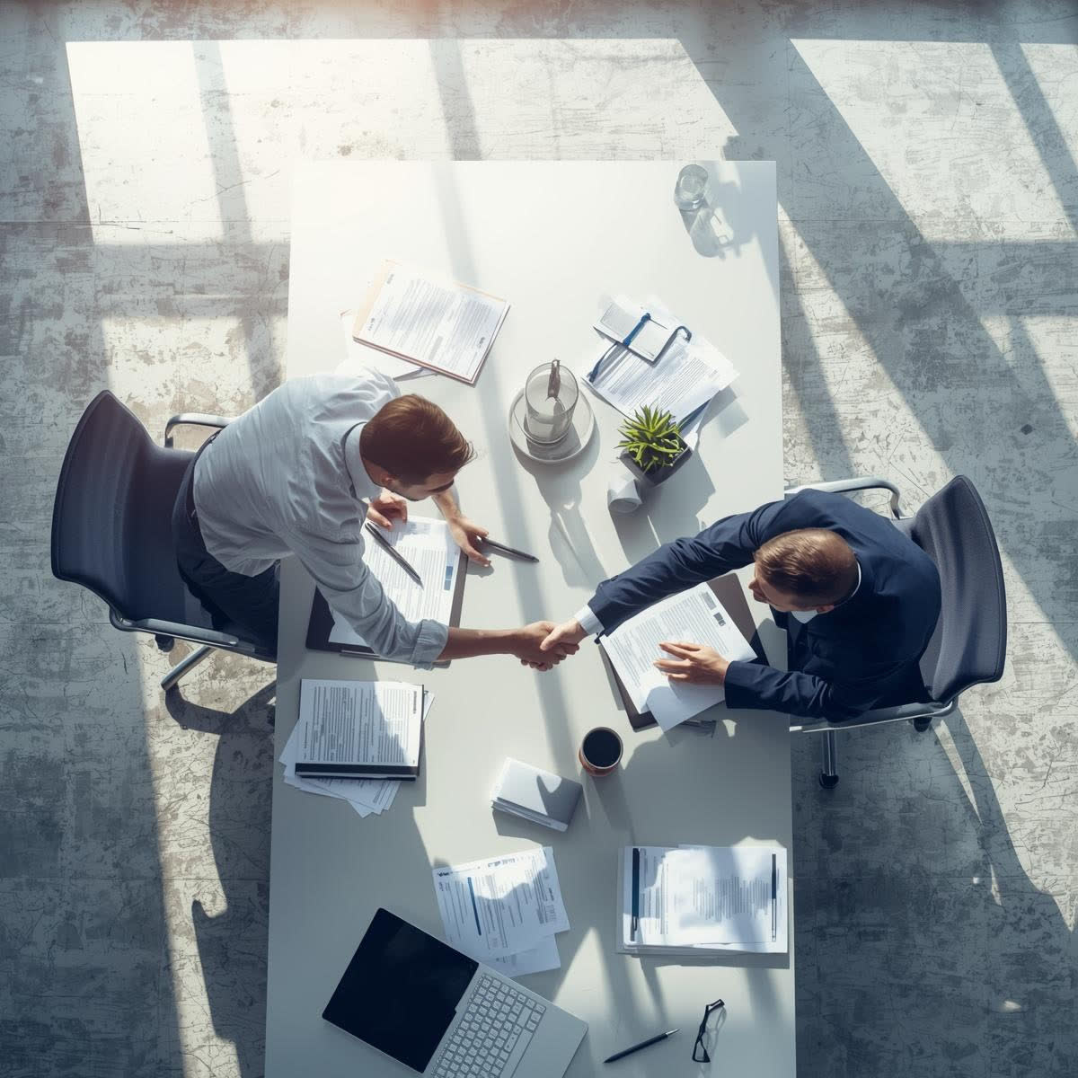 Reunión de trabajo alrededor de una mesa